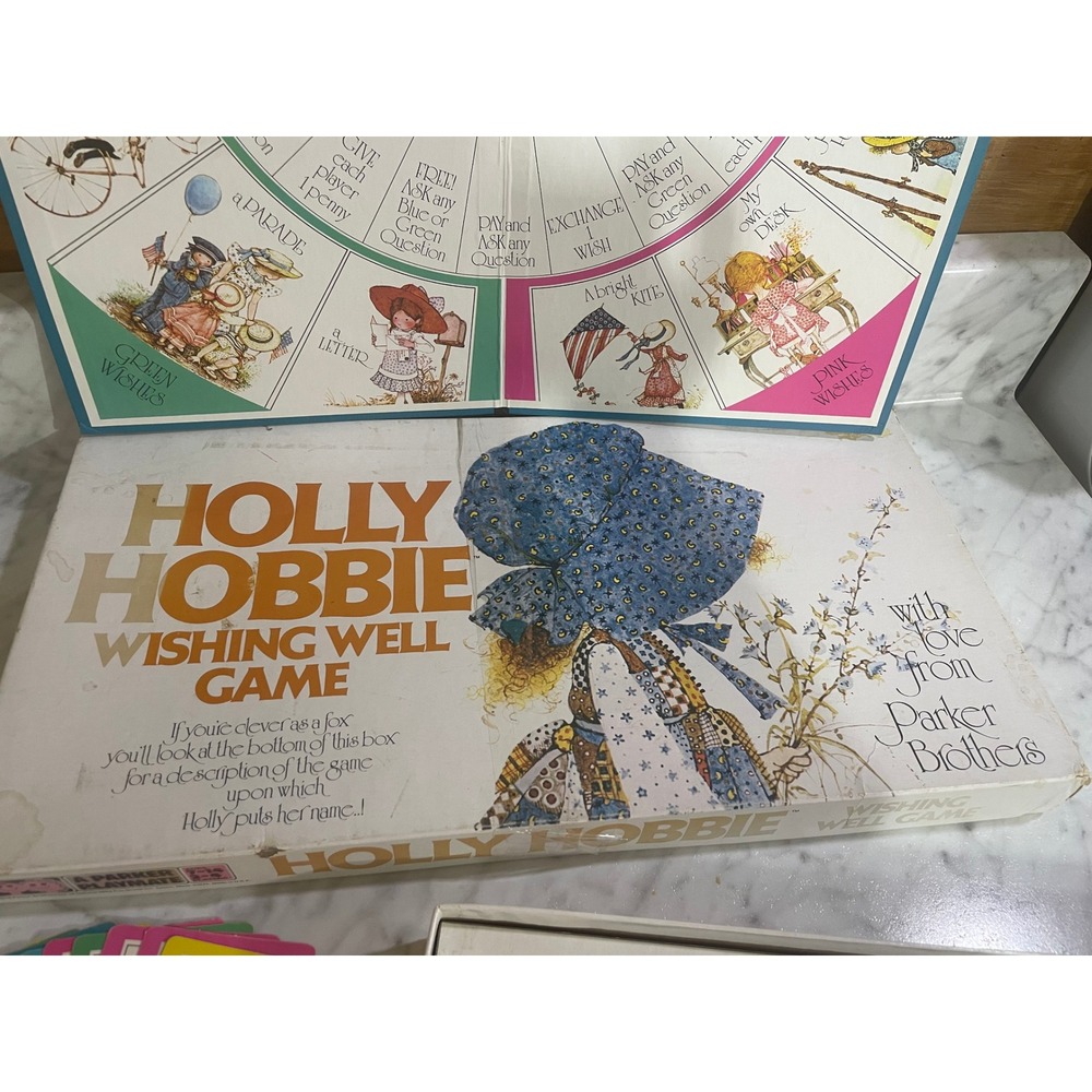 Parker Brothers Holly Hobbie Wishing Well Game Kids OS White Good 1976 Vintage